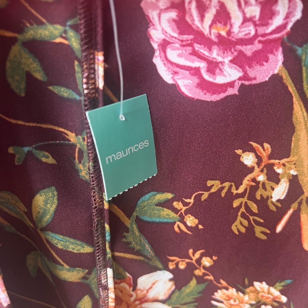 Maurices Burgundy Floral Dress